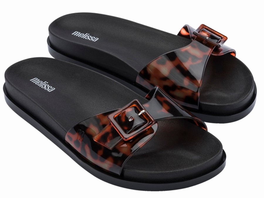 Chanclas De Baño Melissa Wide Mujer - Negras - Argentina FCG-209361